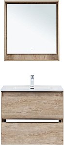 Тумба с раковиной Aquanet Милан 336384/330431 80 дуб светлый для ванной в интернет-магазине Sanbest