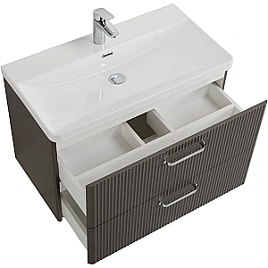 Тумба с раковиной BelBagno 80 DUE-800-2C-SO-GM-P+BB-8076-3-80 оружейная сталь для ванной в интернет-магазине Sanbest