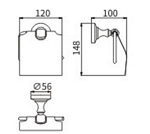 Держатель для туалетной бумаги CeramaLux Bianco 52007 хром купить в интернет-магазине сантехники Sanbest