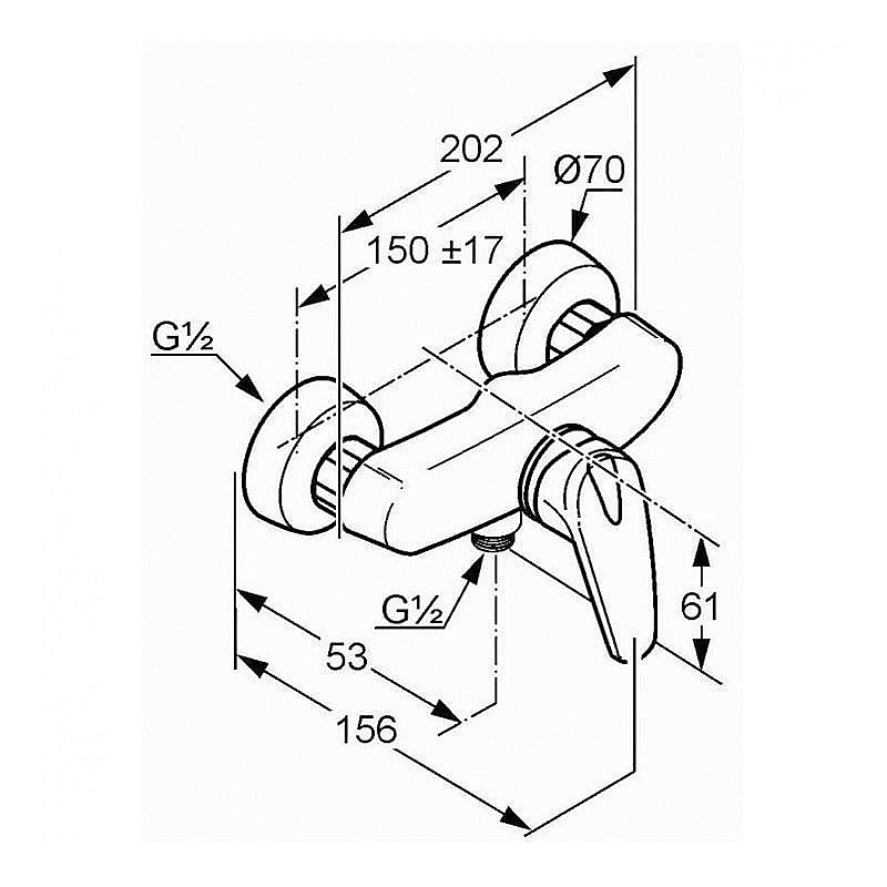 Смеситель для душа Kludi Objekta mix 337640575 купить в интернет-магазине сантехники Sanbest
