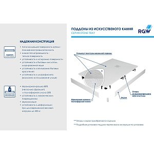 Душевой поддон RGW Stone Tray 90x120 графит купить в интернет-магазине Sanbest