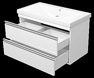 Тумба с раковиной Misty Ингрид - 90 П-Инг-01090-011П2Я белая для ванной в интернет-магазине Sanbest