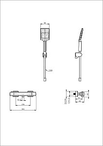 Смеситель для душа с термостатом WONZON & WOGHAND STAY 3, Брашированное золото (WW-B2062-A-BG) купить в интернет-магазине сантехники Sanbest