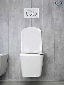 Унитаз подвесной Gid Tr2143 белый, безободковый, с крышкой микролифт купить в интернет-магазине Sanbest