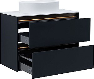 Тумба с раковиной Allen Brau Activity 90 1.34013.AM антрацит матовый/олива брашированная для ванной в интернет-магазине Sanbest