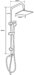 Душевая система Aquanet Passion S AF300-70-S-B черная матовая купить в интернет-магазине сантехники Sanbest