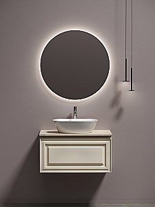 Тумба с раковиной Sancos Very 80 со столешницей, бежевая матовая для ванной в интернет-магазине Sanbest