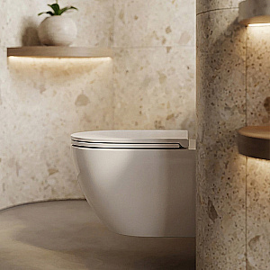 Унитаз подвесной Azario ADAGIO AZ-5177T-WHT белый, безободковый, с крышкой микролифт, слив торнадо купить в интернет-магазине Sanbest