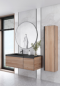 Тумба с раковиной Armadi Art QUATRO 2 120 WILLOW/профиль ANTHRACITE/раковина ANTHRACITE для ванной в интернет-магазине Sanbest