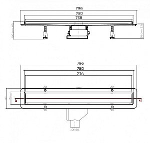 Душевой трап Pestan Betto Net Line 750 купить в интернет-магазине Sanbest