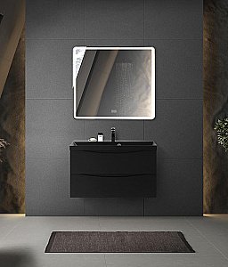 Тумба с раковиной Belbagno MARINO 80 черная глянцевая/черная раковина для ванной в интернет-магазине Sanbest