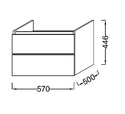 Тумба с раковиной Jacob Delafon PARALLEL 57/200 для ванной в интернет-магазине Sanbest