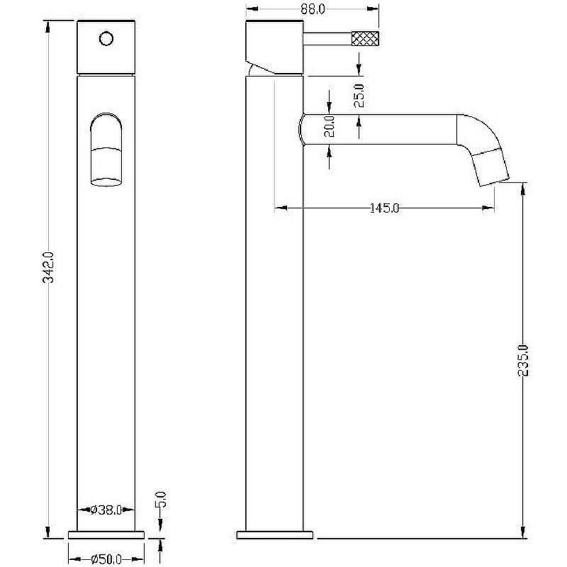 Смеситель для раковины Boheme Uno 462-NB никель купить в интернет-магазине сантехники Sanbest