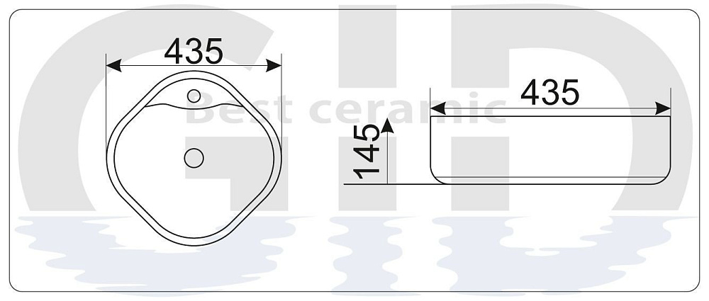 Раковина GID 9442 купить в интернет-магазине Sanbest