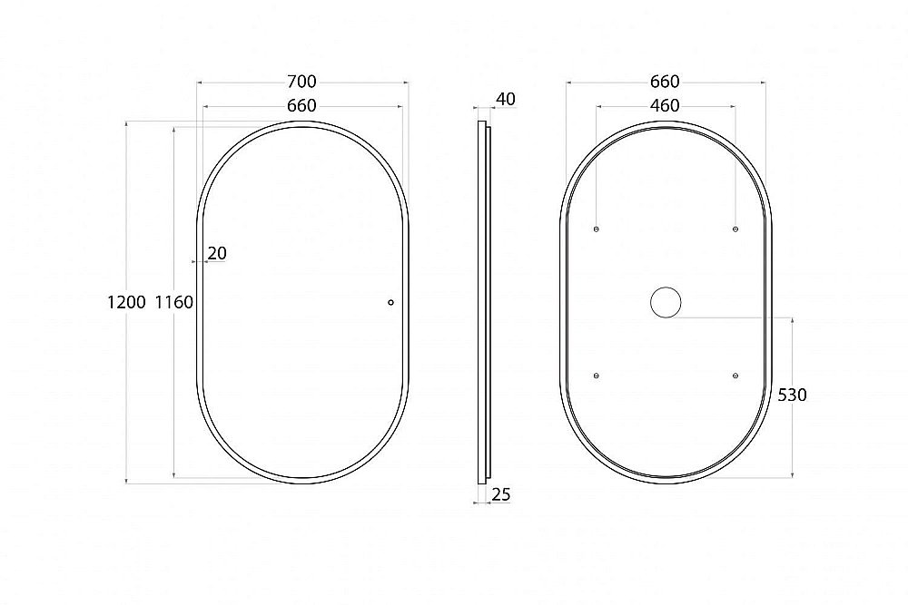 Зеркало Art&Max BARI AM-Bar-700-1200-DS-F в ванную от интернет-магазине сантехники Sanbest