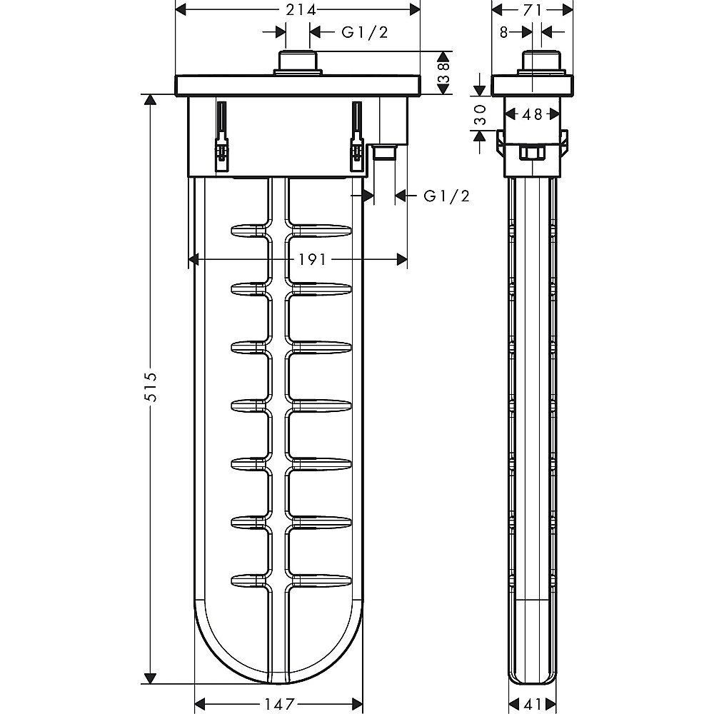 Подключение для ручного душа Hansgrohe sBox 28010000 внешняя часть, хром купить в интернет-магазине сантехники Sanbest
