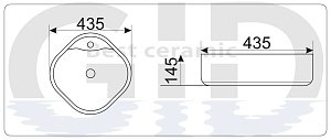 Раковина GID 9442 купить в интернет-магазине Sanbest