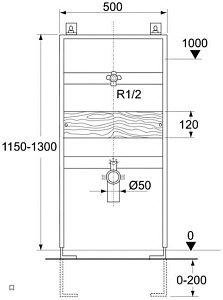 Инсталляция для писсуара Ideal Standard VV715602 купить в интернет-магазине сантехники Sanbest