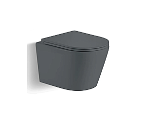 Унитаз подвесной River ONTARIO 485 MG 10000013701 серый матовый, безободковый, с крышкой микролифт, слив торнадо купить в интернет-магазине Sanbest