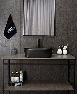 Раковина накладная Gid Creativo 53 N9028bg 53380 черный графит, матовая купить в интернет-магазине Sanbest