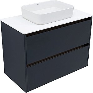 Тумба с раковиной Allen Brau Activity 90 1.34013.AM антрацит матовый/олива брашированная для ванной в интернет-магазине Sanbest