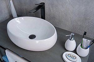 Раковина накладная Gid Lago 48 N9030b 51115 белая купить в интернет-магазине Sanbest