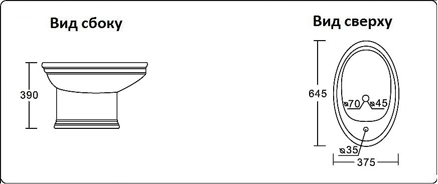 Биде напольное CeramaLux LUX CLASSIC 2051 купить в интернет-магазине Sanbest