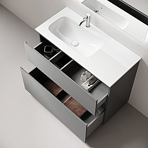 Тумба с раковиной Sancos Folk Floor FL120FLES/FL120FRES Ergraut soft для ванной в интернет-магазине Sanbest