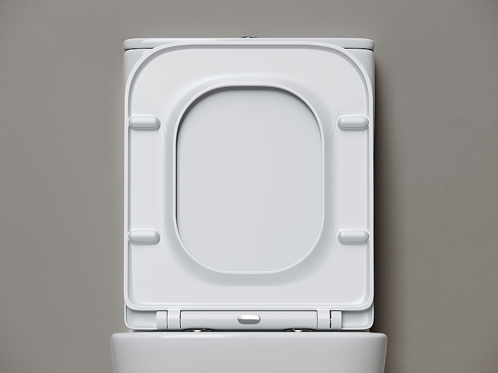 Унитаз напольный Ceramica Nova Cubic CN1803T-B/CN1803T-T белый, безободковый, с крышкой микролифт, слив торнадо купить в интернет-магазине Sanbest