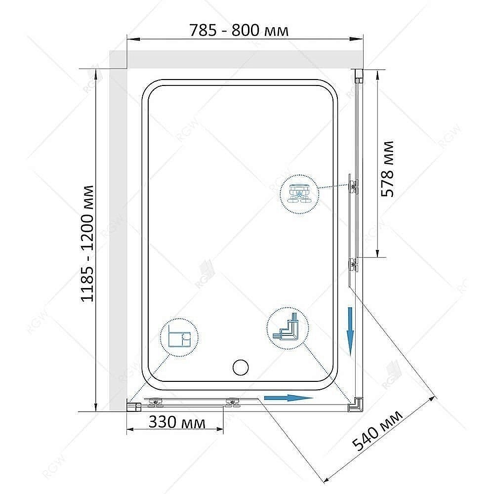 Душевой уголок RGW Classic CL-44B 80x120 купить в интернет-магазине Sanbest