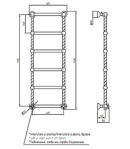 Полотенцесушитель электрический Migliore Edera ML.EDR-EL.110.DO золото купить в интернет-магазине сантехники Sanbest
