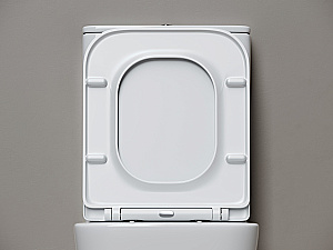 Унитаз напольный Ceramica Nova Cubic CN1803T-B/CN1803T-T белый, безободковый, с крышкой микролифт, слив торнадо купить в интернет-магазине Sanbest