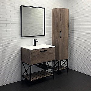 Тумба с раковиной Comforty Бредфорд 00-00008074 75 дуб темный для ванной в интернет-магазине Sanbest