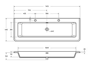 Тумба с раковиной Cezares IDRA 144 55814+50265 Noce для ванной в интернет-магазине Sanbest