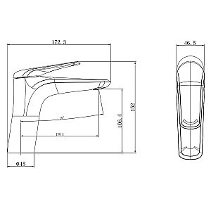 Смеситель для раковины WONZON & WOGHAND Elbe, Брашированное золото (WW-A41222-BG) купить в интернет-магазине сантехники Sanbest