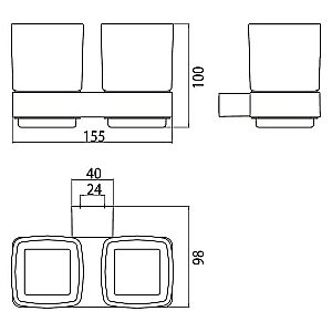 Стаканы с держателем Emco LOFT 52513300 купить в интернет-магазине сантехники Sanbest