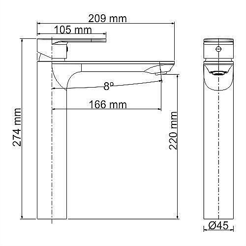 Смеситель для раковины WasserKRAFT Mindel 8503H купить в интернет-магазине сантехники Sanbest
