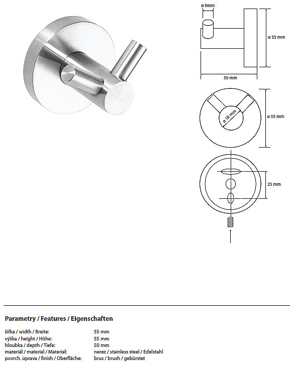 Крючок Bemeta Neo 104106035 купить в интернет-магазине сантехники Sanbest