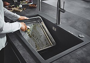 Кухонная мойка Grohe K700 31652AP0 черный гранит купить в интернет-магазине сантехники Sanbest