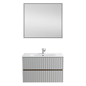 Тумба с раковиной Art&Max ELEGANT 100 светло-серая матовая для ванной в интернет-магазине Sanbest