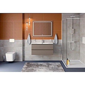 Тумба с раковиной BelBagno 100 KRAFT-1000-2C-SO-СO+BB-8099-100 бежевая матовая для ванной в интернет-магазине Sanbest