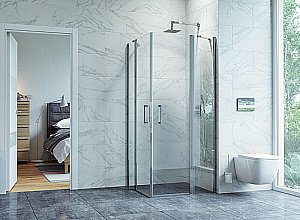 Душевой уголок квадрат Excellent Mazo 100х100 стекло прозрачное/профиль хром купить в интернет-магазине Sanbest