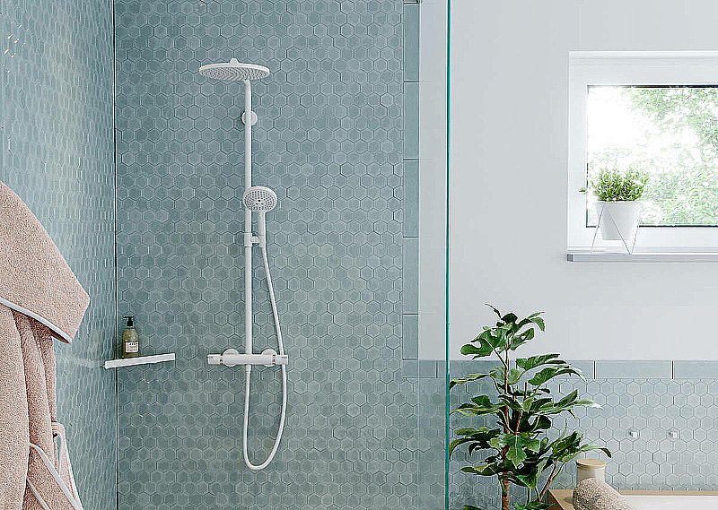 Полка Hansgrohe AddStoris 41741700 белая матовая купить в интернет-магазине сантехники Sanbest