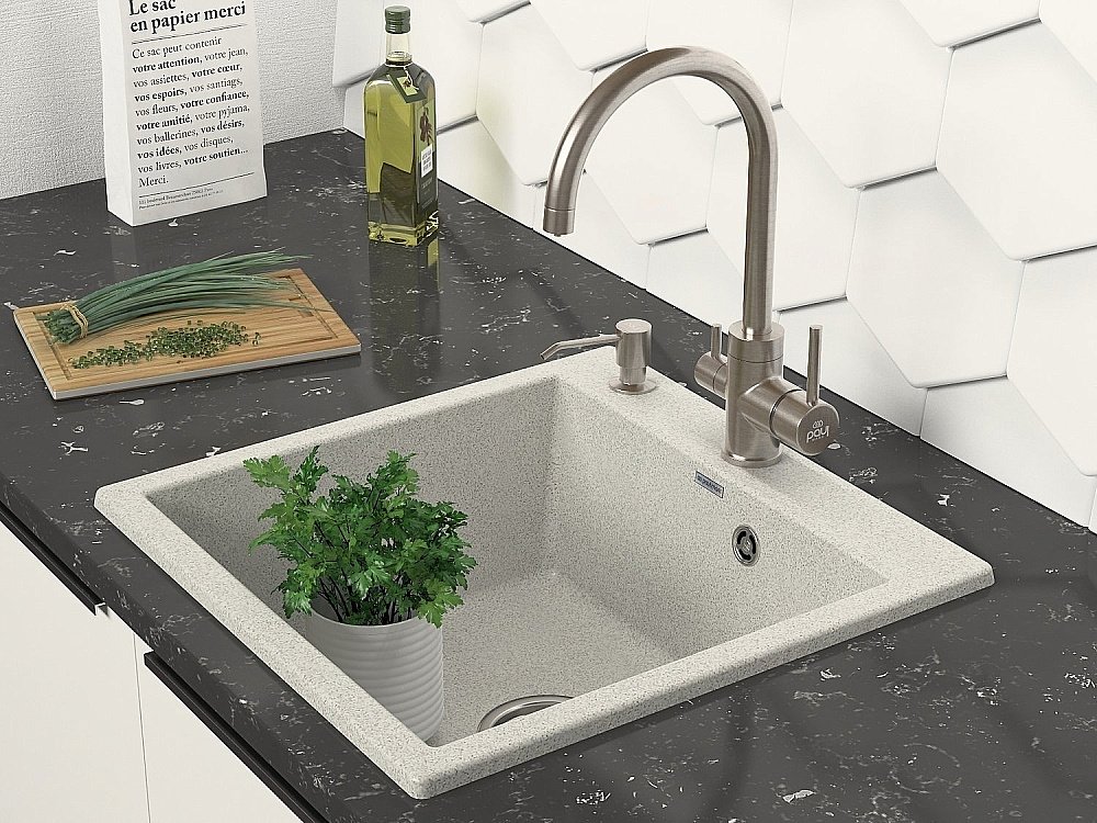 Мойка кухонная Paulmark Praktisch PM205546-GR Серая купить в интернет-магазине сантехники Sanbest