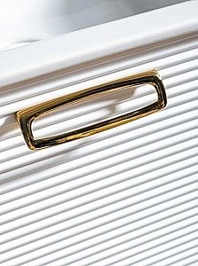 Тумба с раковиной Armadi Art Vallessi Avantgarde Linea 80 белая с золотом для ванной в интернет-магазине Sanbest