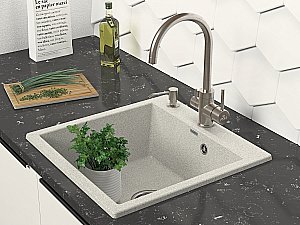 Мойка кухонная Paulmark Praktisch PM205546-GR Серая купить в интернет-магазине сантехники Sanbest