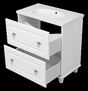 Тумба с раковиной Misty Версаль - 80 П-Вер07080-0112Я белая матовая для ванной в интернет-магазине Sanbest