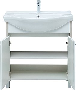 Тумба с раковиной Aquanet Донна 274170 80 белый дуб/белый для ванной в интернет-магазине Sanbest