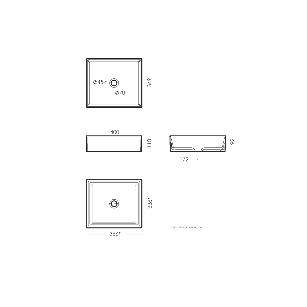Раковина Sanita luxe Novel Slim 40 NOV40SLWB01S белая купить в интернет-магазине Sanbest