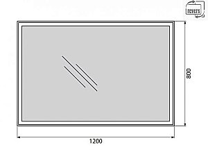 Зеркало BelBagno SPC-GRT-1200-800-LED-BTN в ванную от интернет-магазине сантехники Sanbest